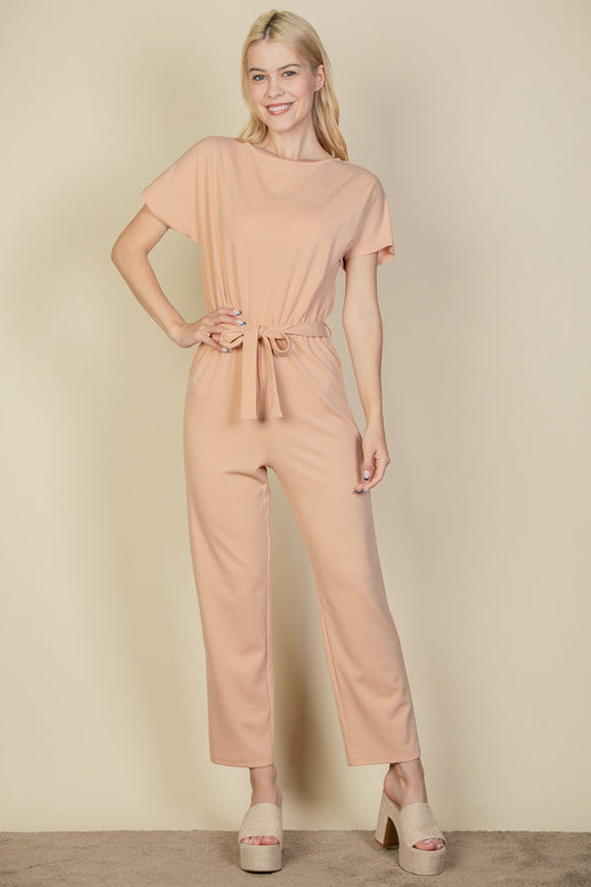 Tie Waist Relaxed Fit Jumpsuit