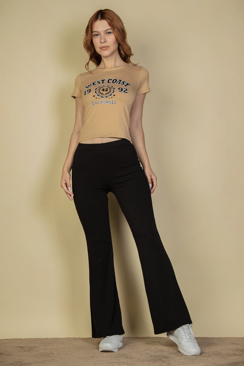 High Waisted Flare Leg Pants