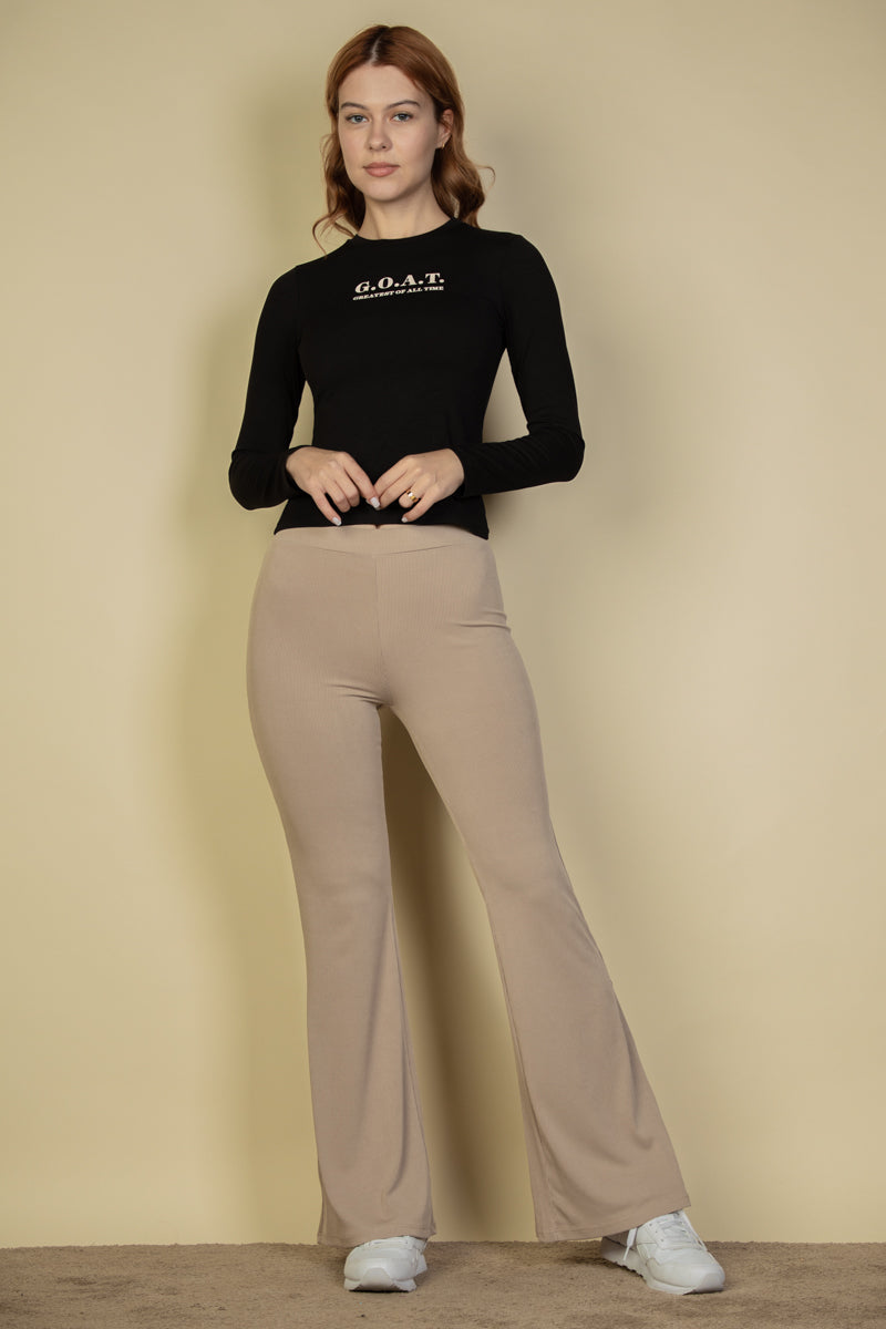 High Waisted Flare Leg Pants