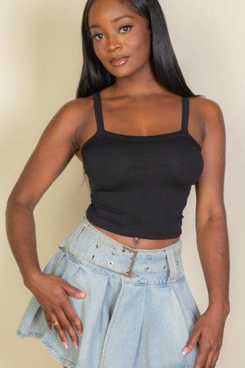 Solid Strap Summer Tank Top