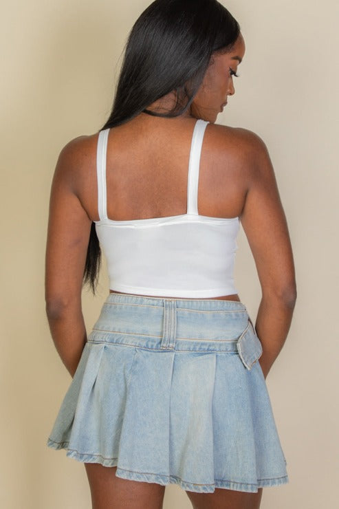 Solid Strap Summer Tank Top