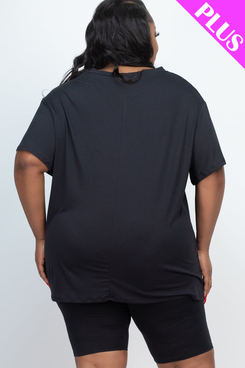 Short Sleeve Tee Shirt & Biker Shorts Set