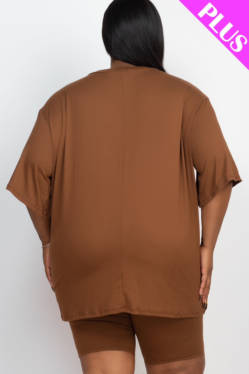 Short Sleeve Tee Shirt & Biker Shorts Set
