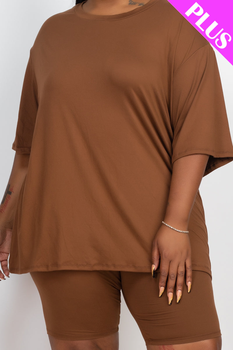 Short Sleeve Tee Shirt & Biker Shorts Set
