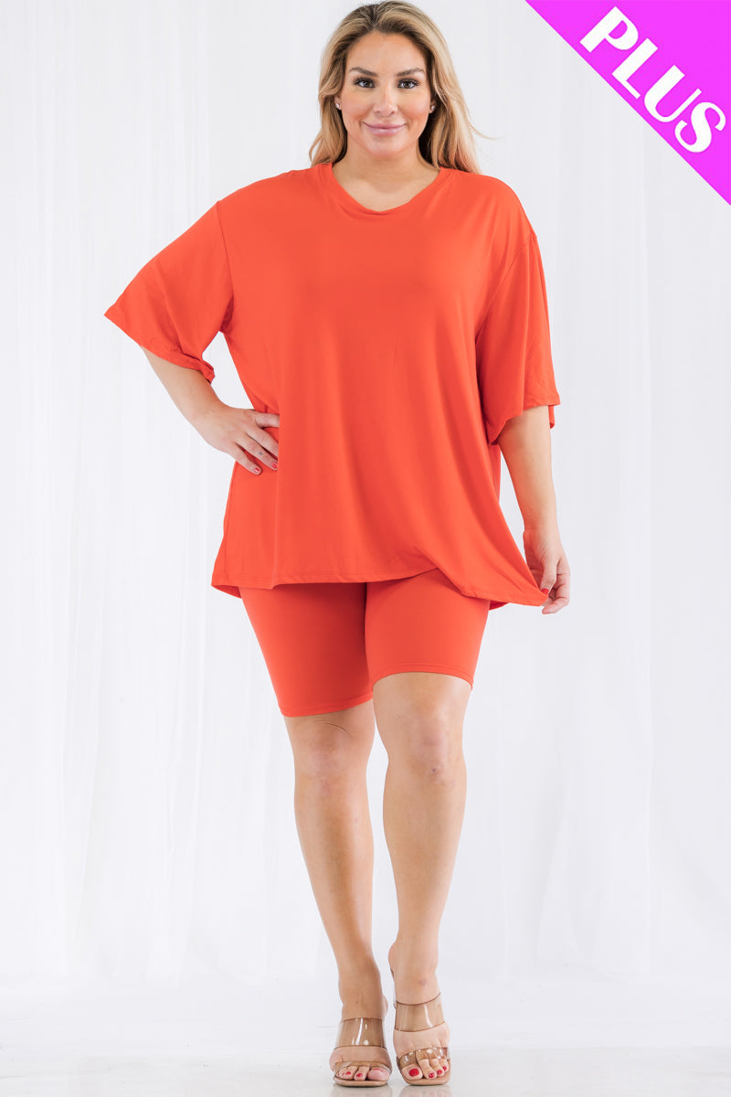 Short Sleeve Tee Shirt & Biker Shorts Set