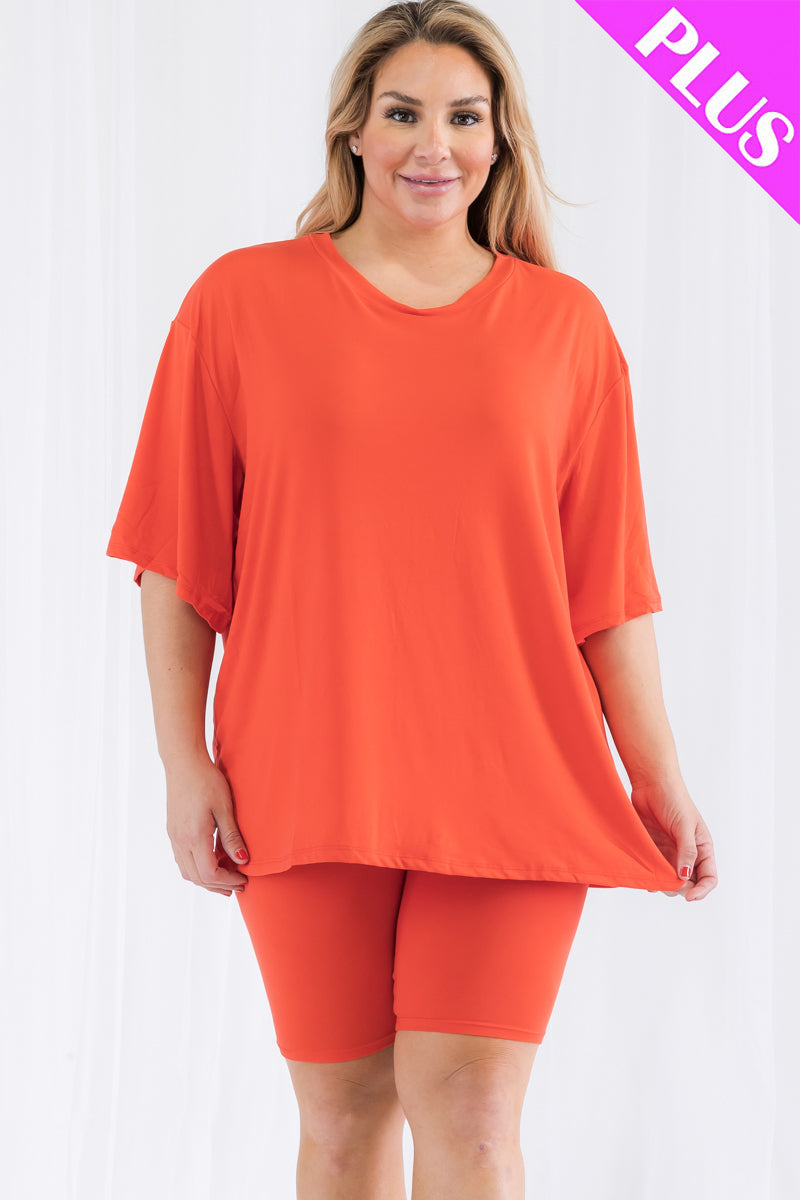 Short Sleeve Tee Shirt & Biker Shorts Set
