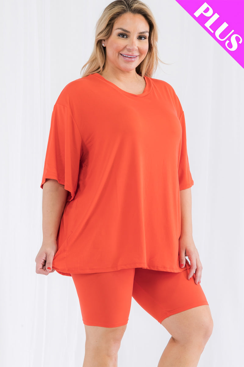 Short Sleeve Tee Shirt & Biker Shorts Set
