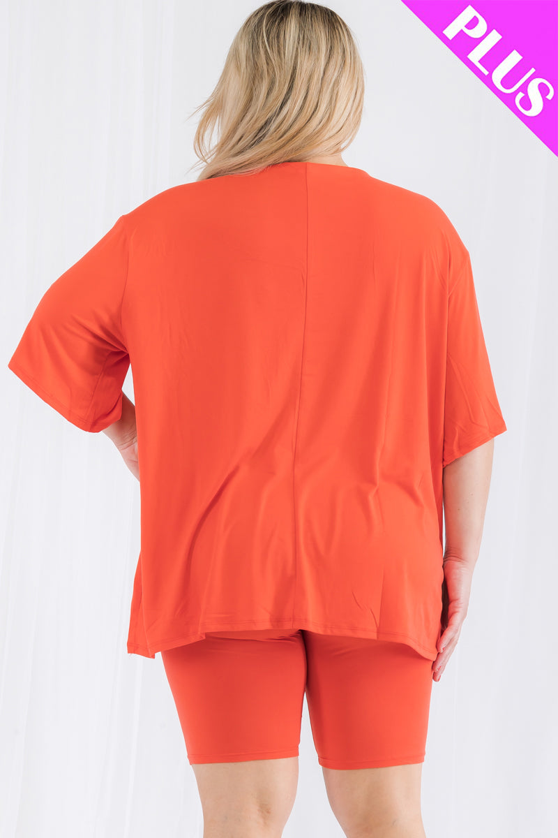 Short Sleeve Tee Shirt & Biker Shorts Set