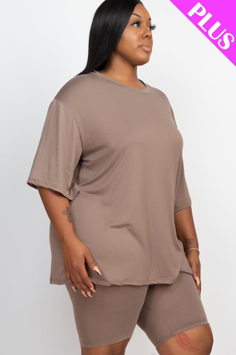 Short Sleeve Tee Shirt & Biker Shorts Set