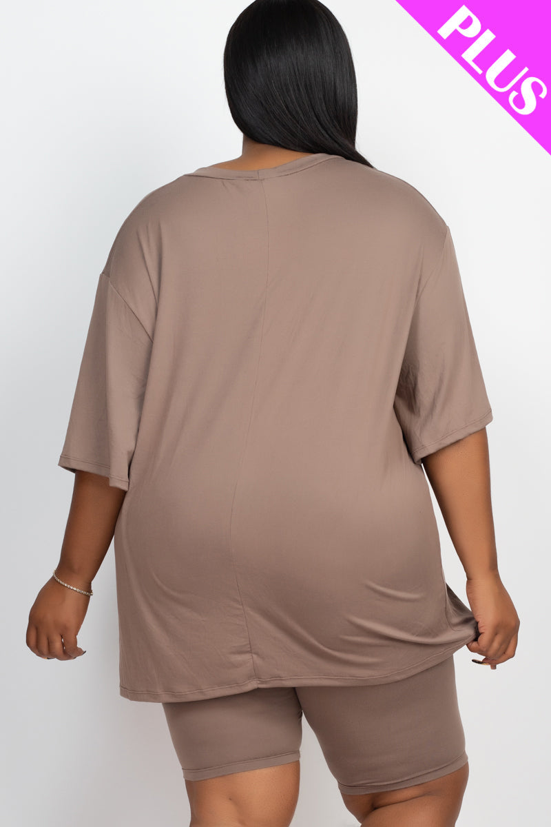 Short Sleeve Tee Shirt & Biker Shorts Set
