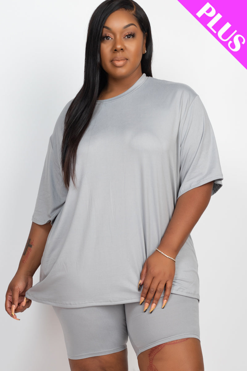 Short Sleeve Tee Shirt & Biker Shorts Set