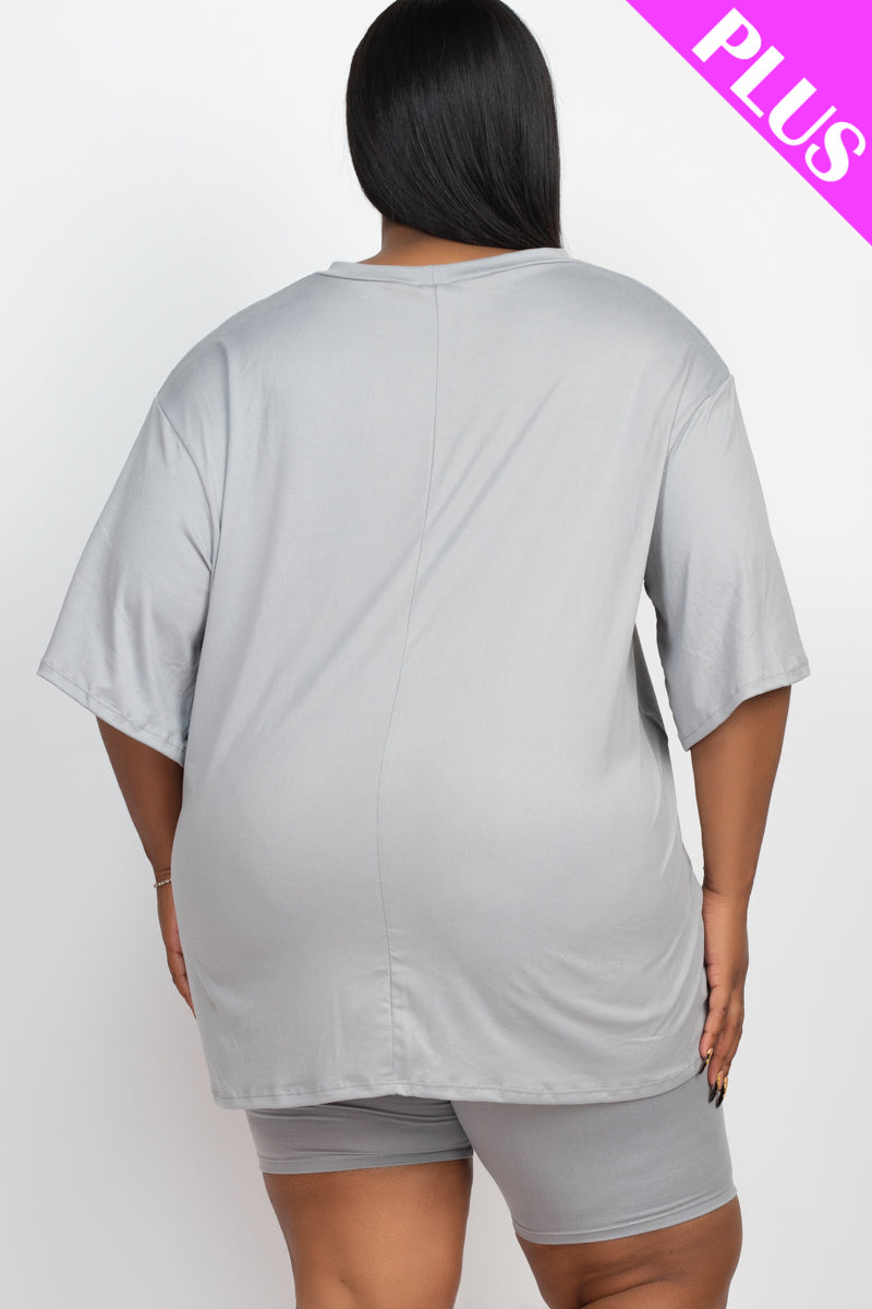 Short Sleeve Tee Shirt & Biker Shorts Set