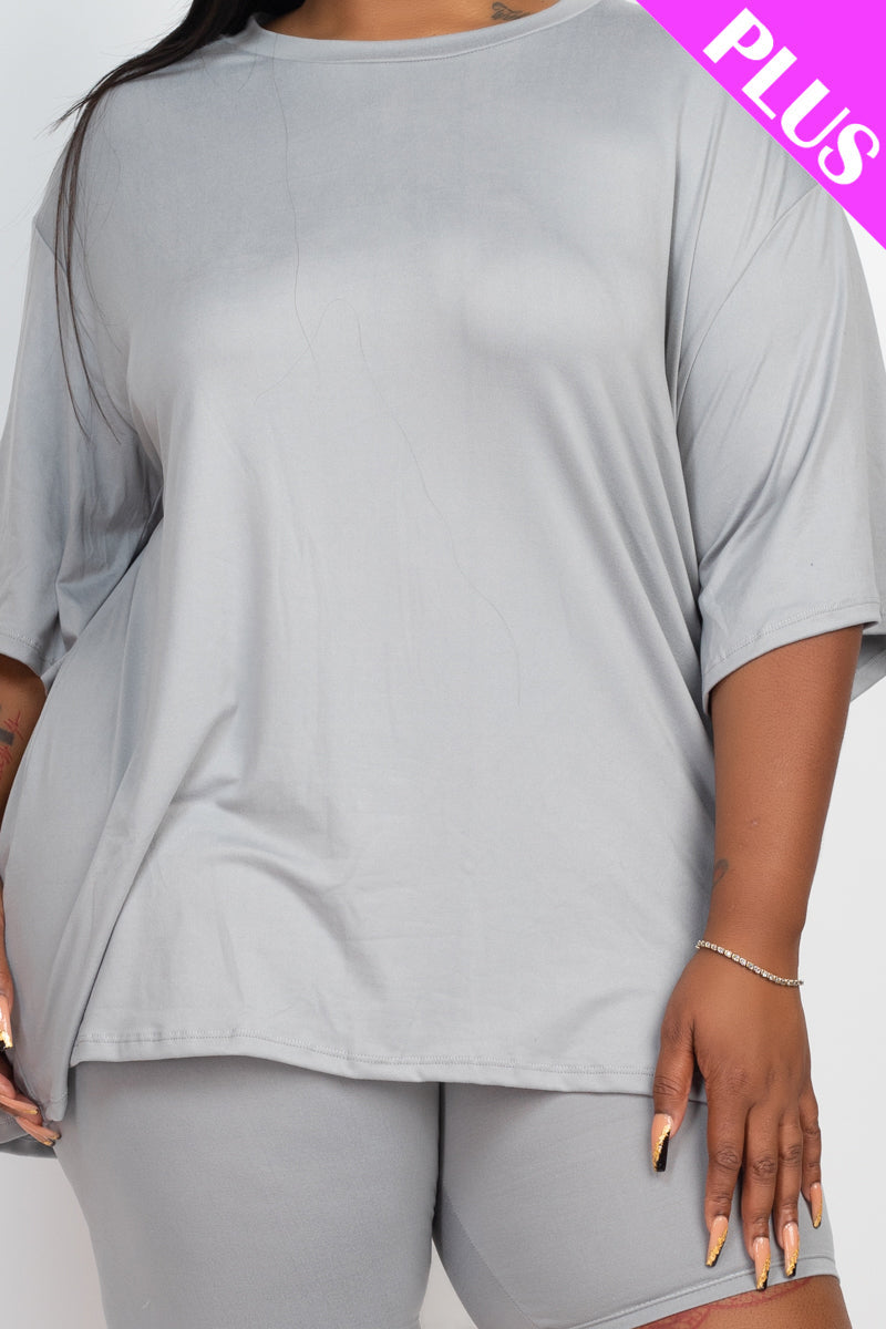 Short Sleeve Tee Shirt & Biker Shorts Set