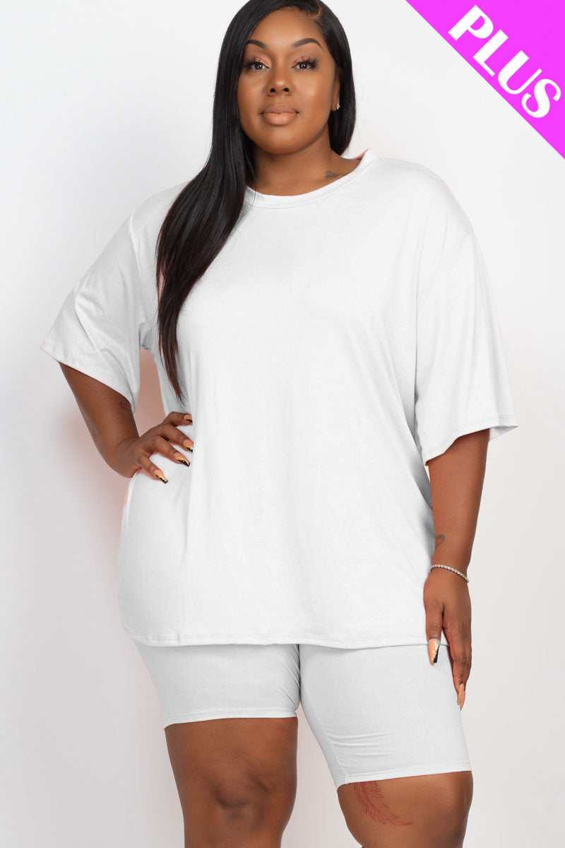 Short Sleeve Tee Shirt & Biker Shorts Set