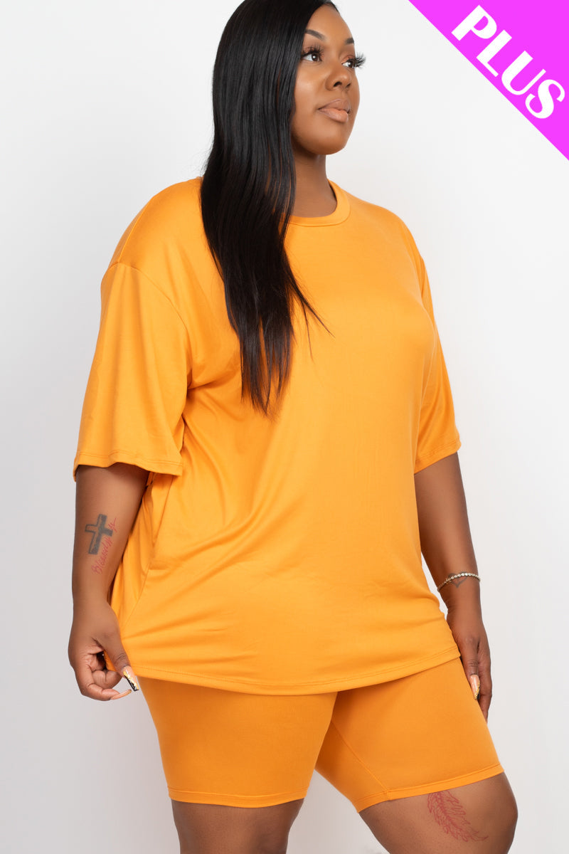 Short Sleeve Tee Shirt & Biker Shorts Set
