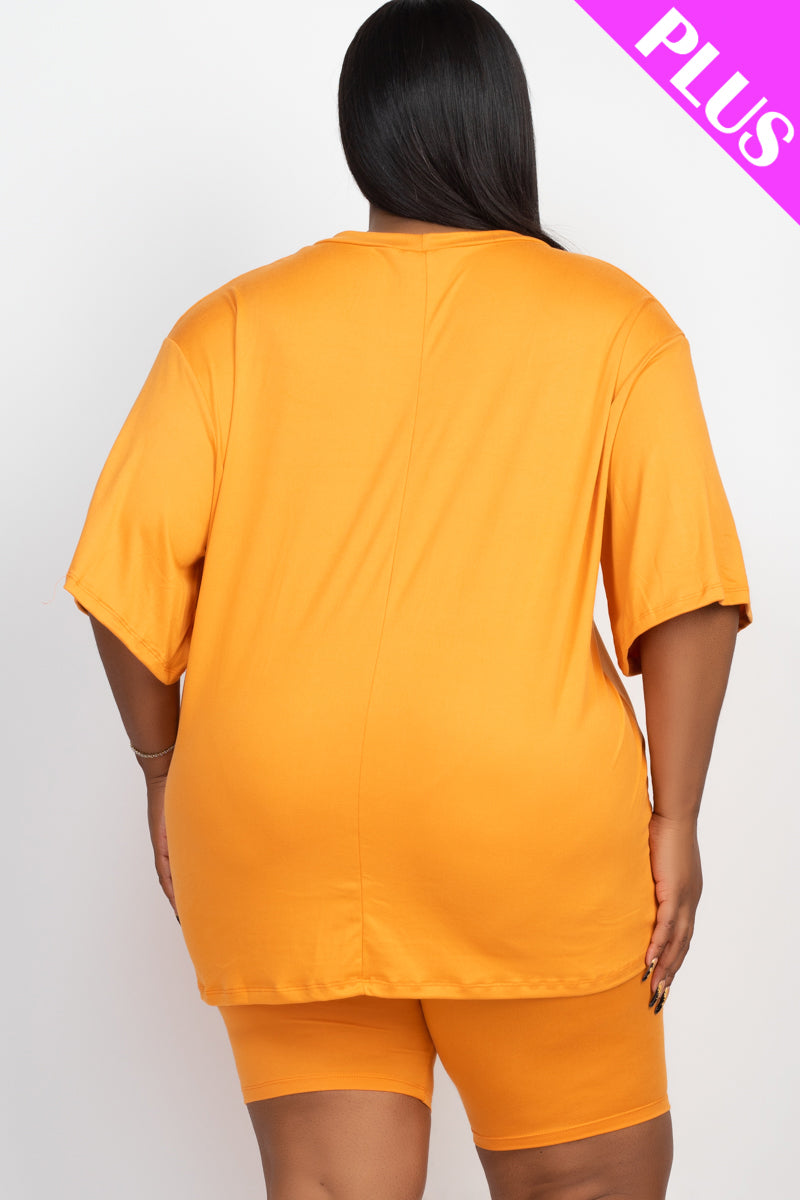 Short Sleeve Tee Shirt & Biker Shorts Set