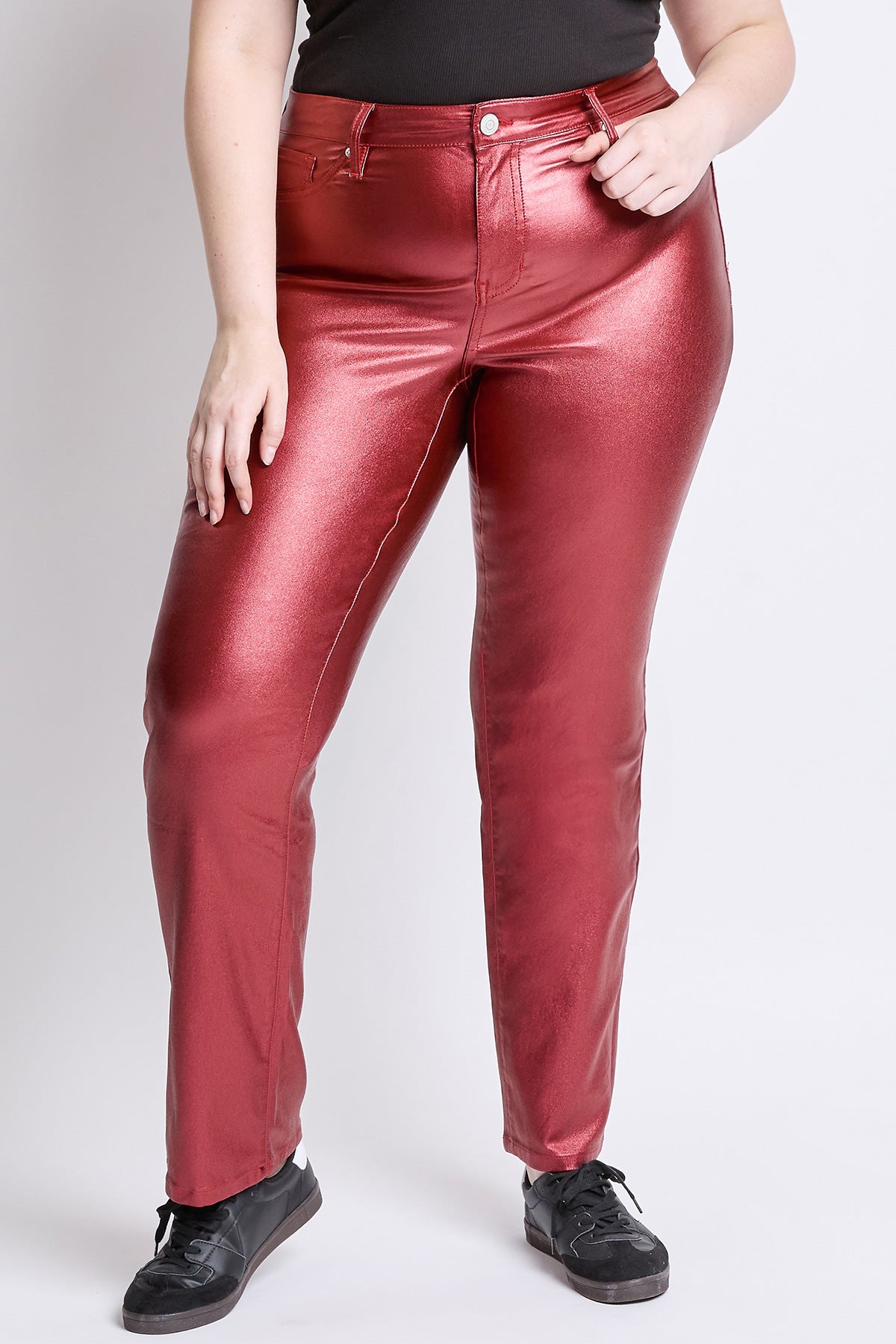 Women's Plus Hyperstretch Straight Leg Pu Leather Pant