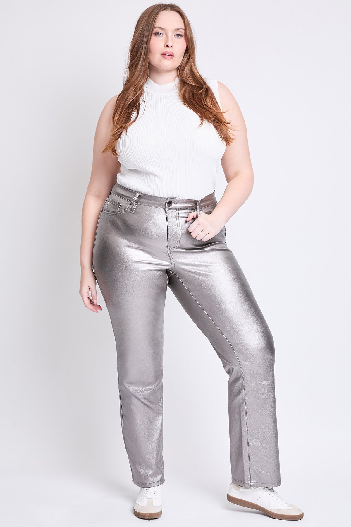 Women's Plus Hyperstretch Straight Leg Pu Leather Pant