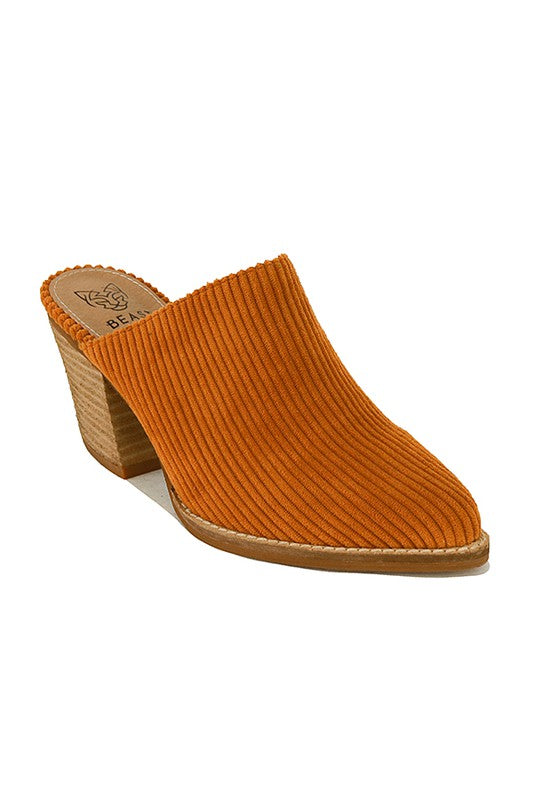 Corduroy pointy Toe Mules