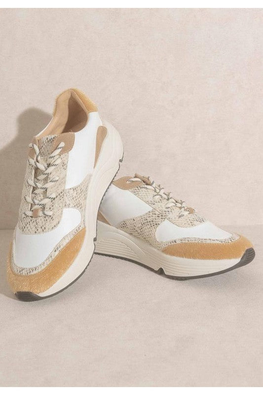 Women Fashion Snake Skin Sneakers