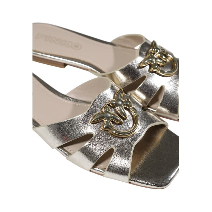 Pinko Women Dressy Leather Gold Slippers