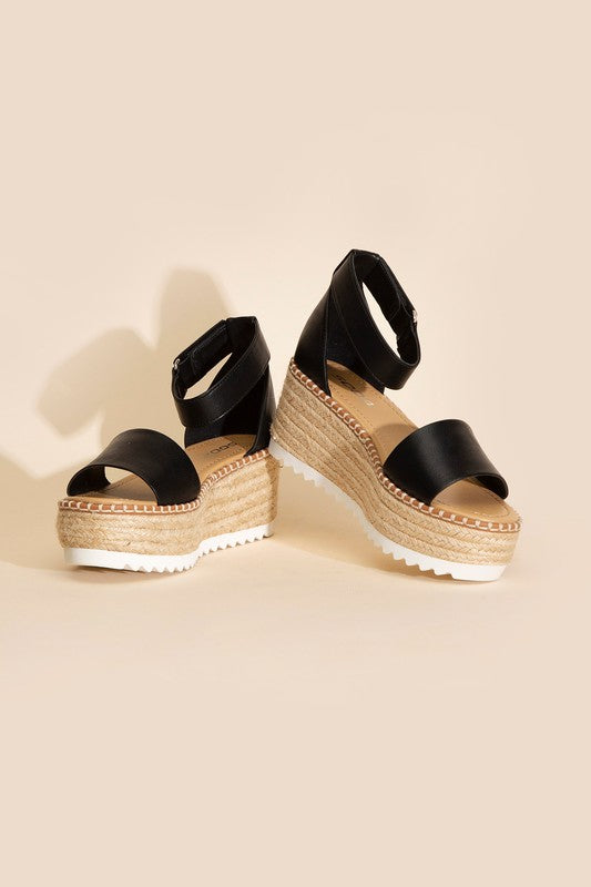 TUCKIN-S PLATFORM SANDALS Wedge Platform Open Toe Sandals