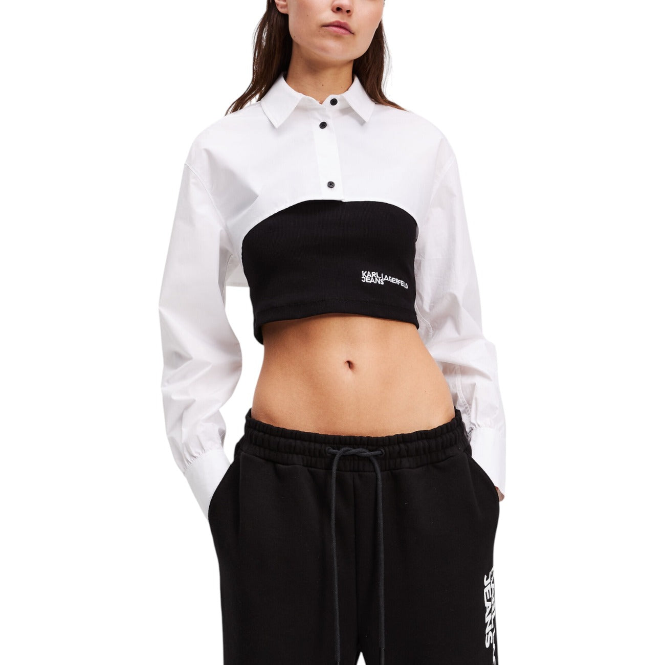 Karl Lagerfeld Women Long Sleeve Button Up Shirt