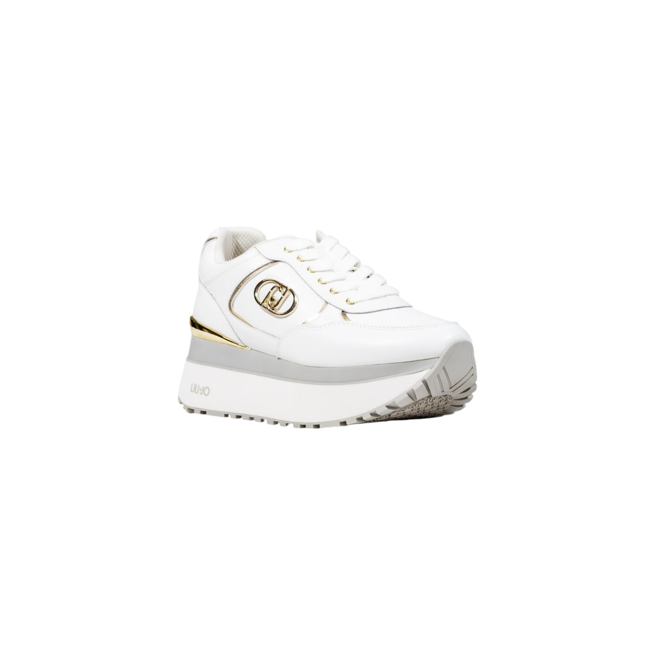 Liu Jo Women White And Gold Sneakers