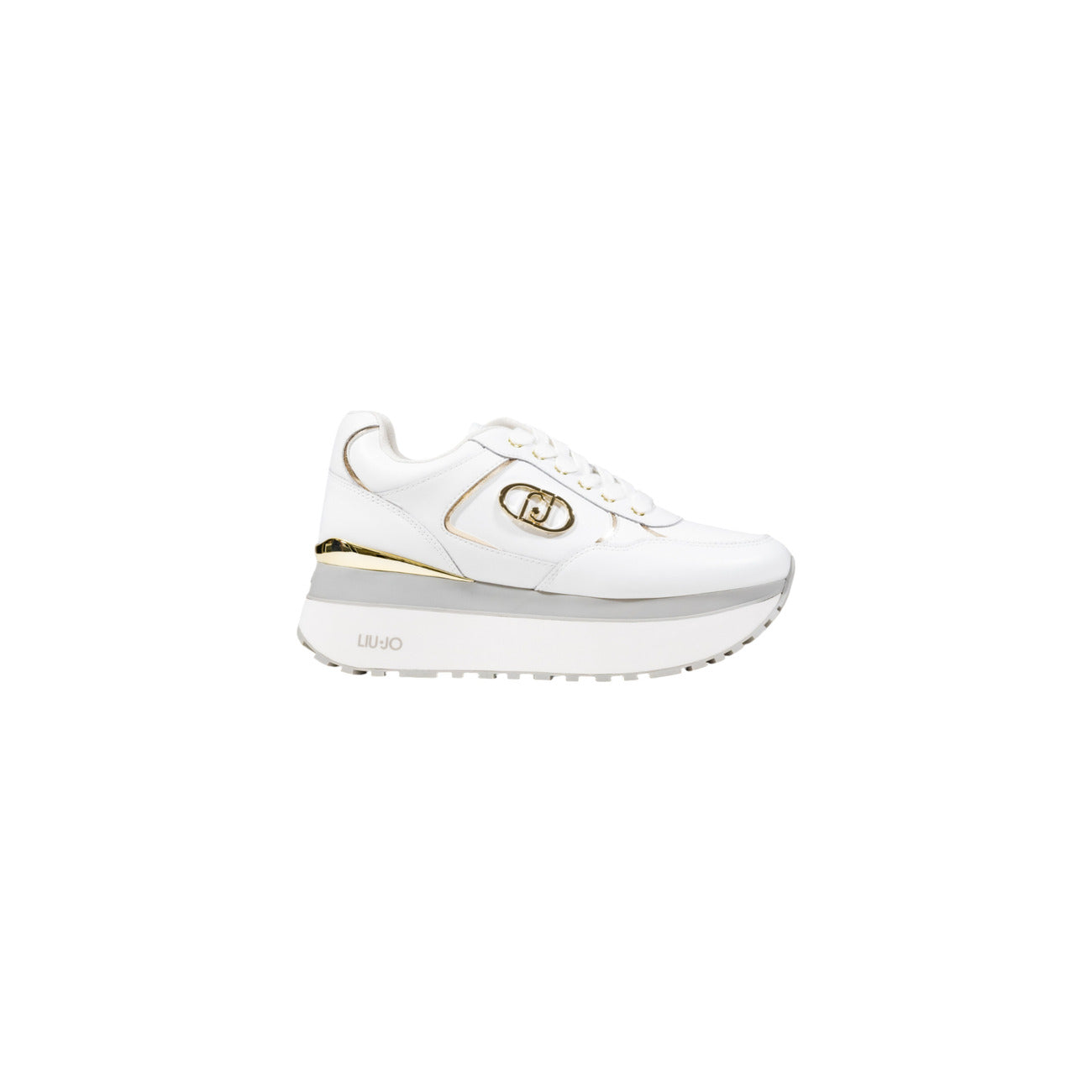 Liu Jo Women White And Gold Sneakers