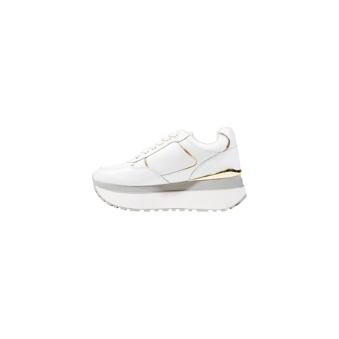 Liu Jo Women White And Gold Sneakers