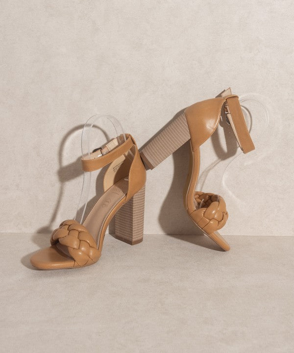 Thick Heel White Dressy Casual Sandals - Ankle Strap Closure