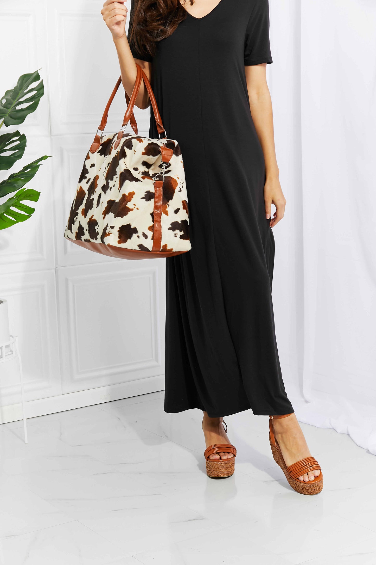Animal Print Plush Weekender HandBag