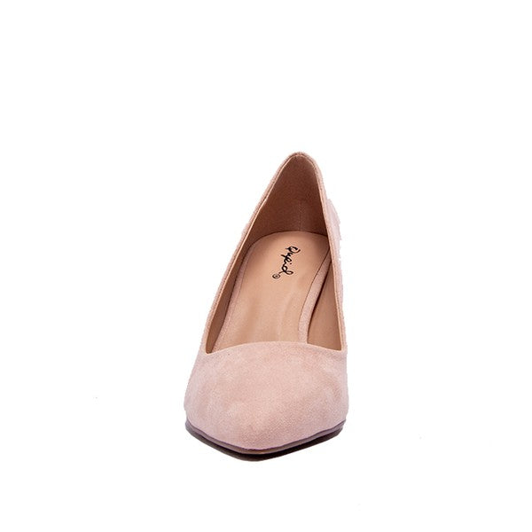 Suede thick sole pump