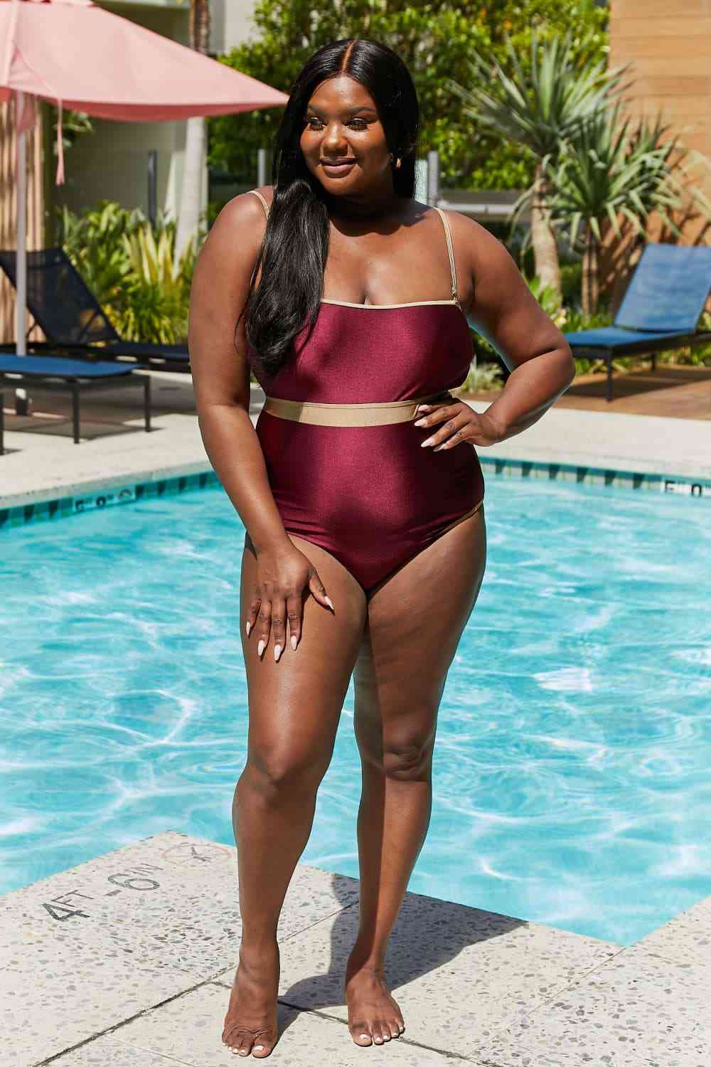 Marina West Back CutOut Trimmed One-Piece Swimsuit