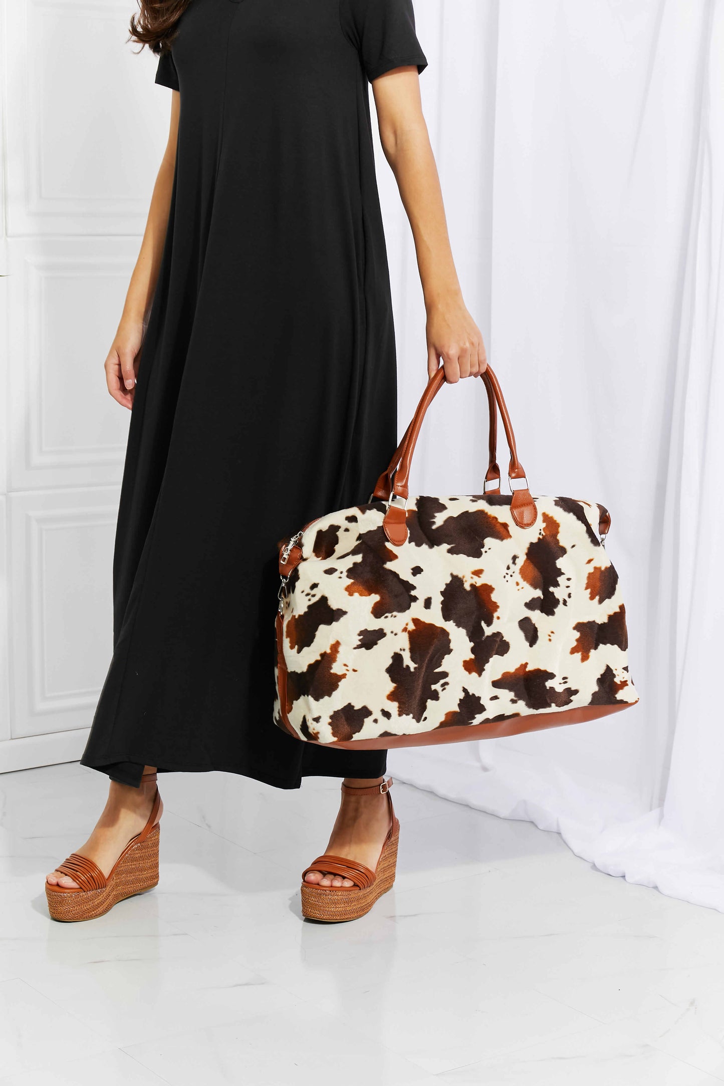 Animal Print Plush Weekender HandBag