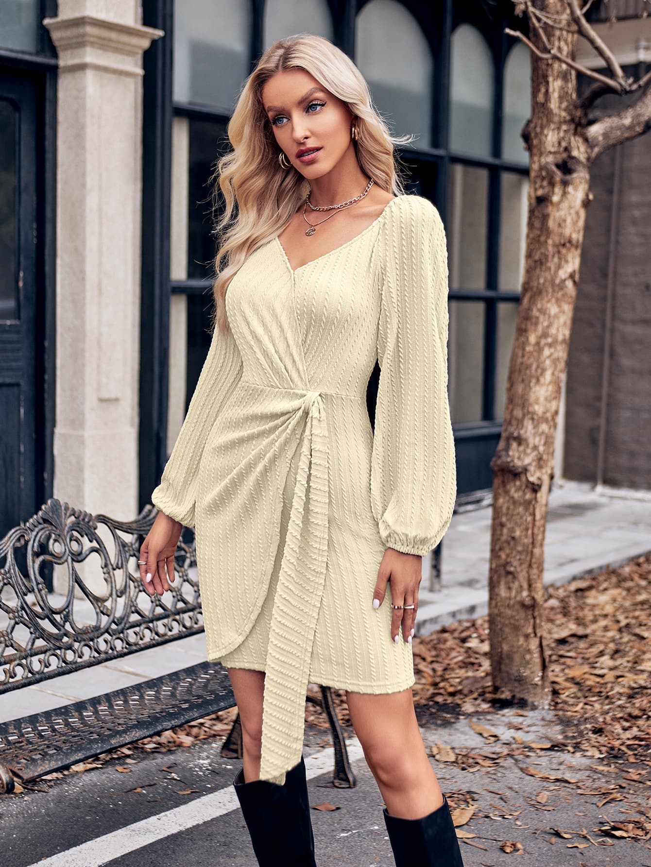 Puff Sleeve Mini Dress