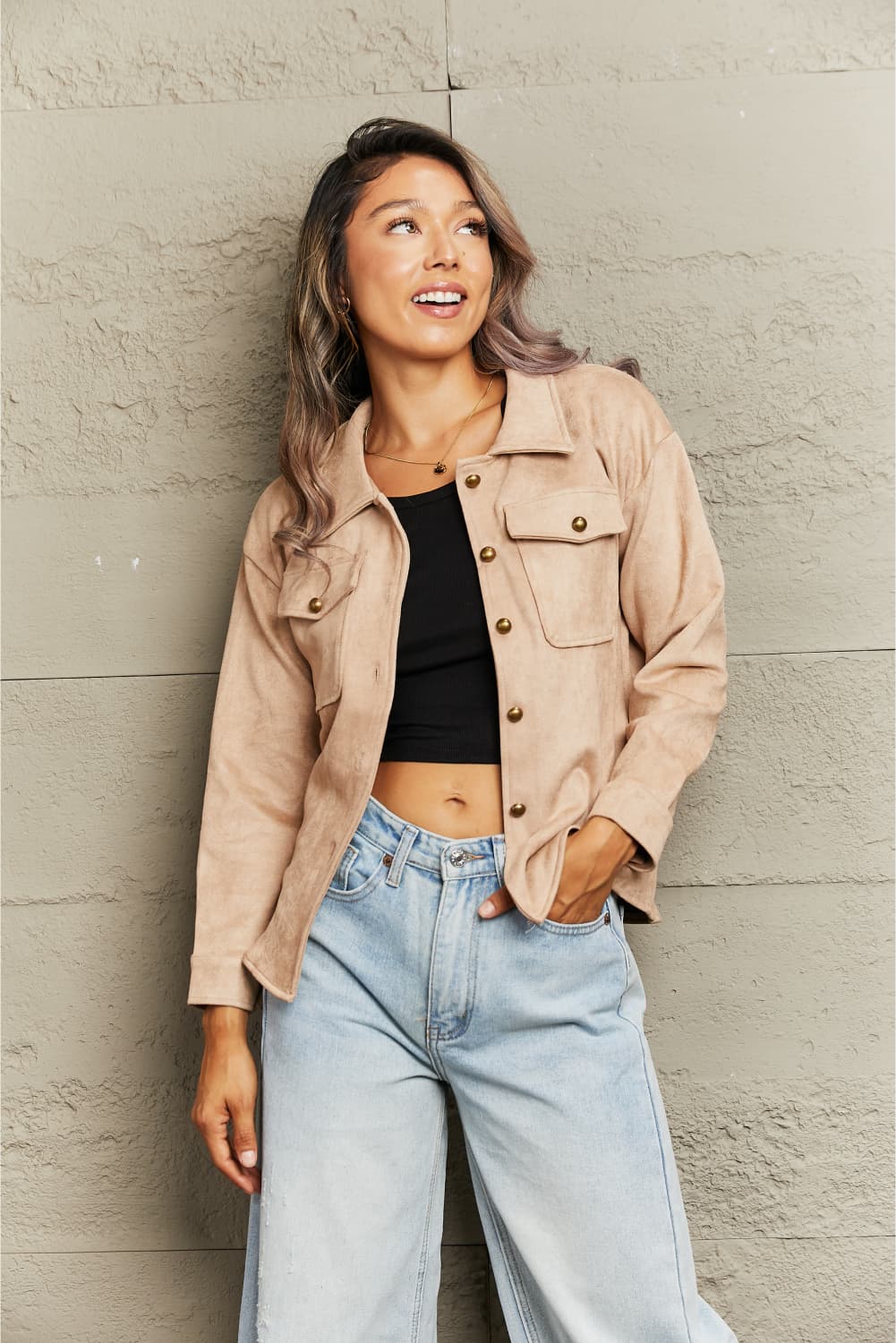 Button Down Collared Lightweight Jacket
