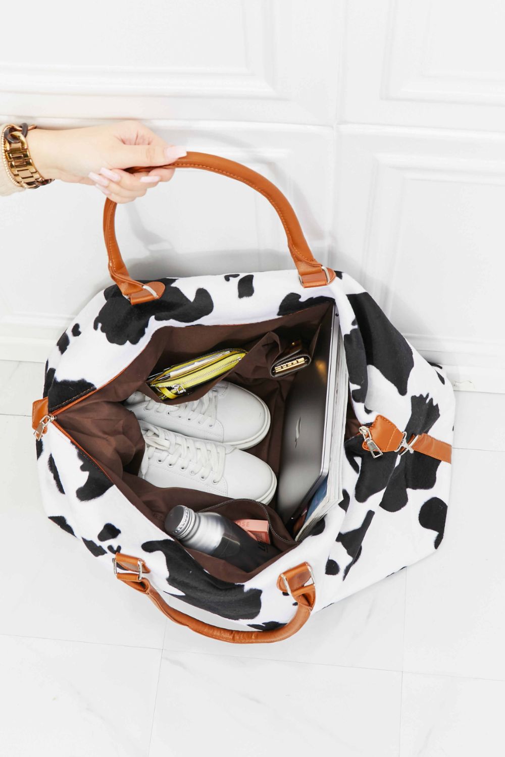 Animal Print Plush Weekender HandBag