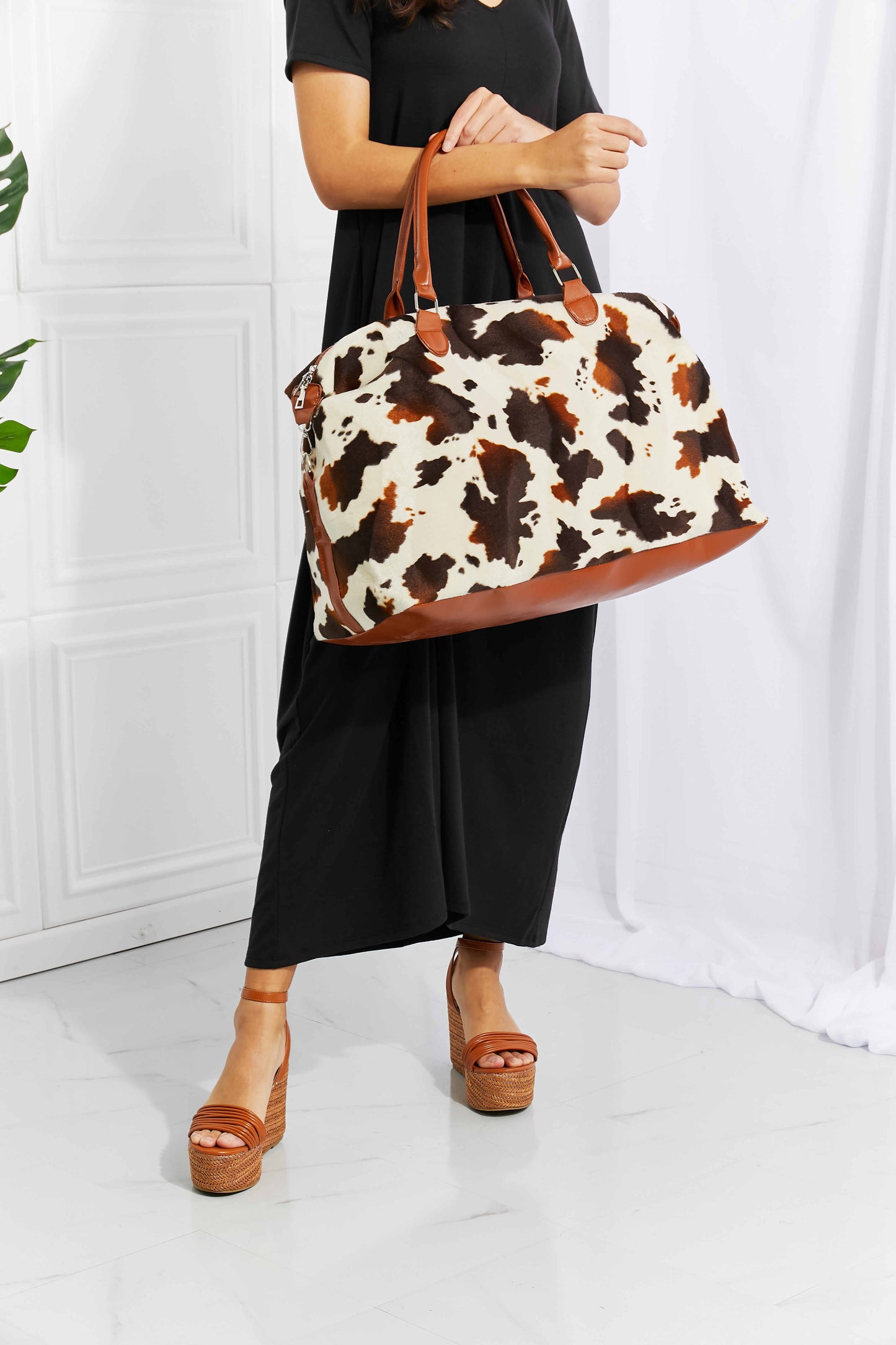 Animal Print Plush Weekender HandBag
