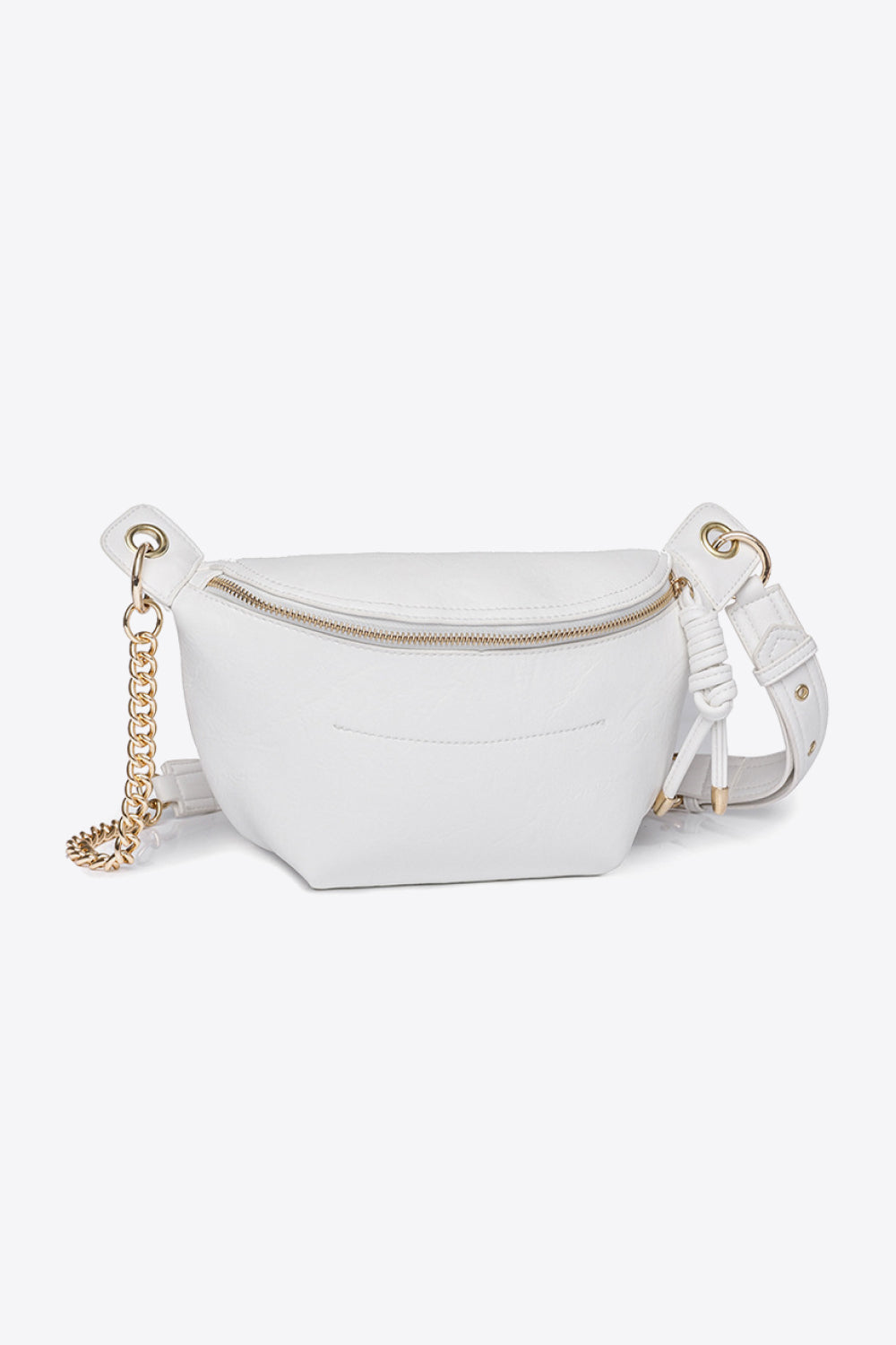 PU Leather Gold Chain Strap Fanny Pack