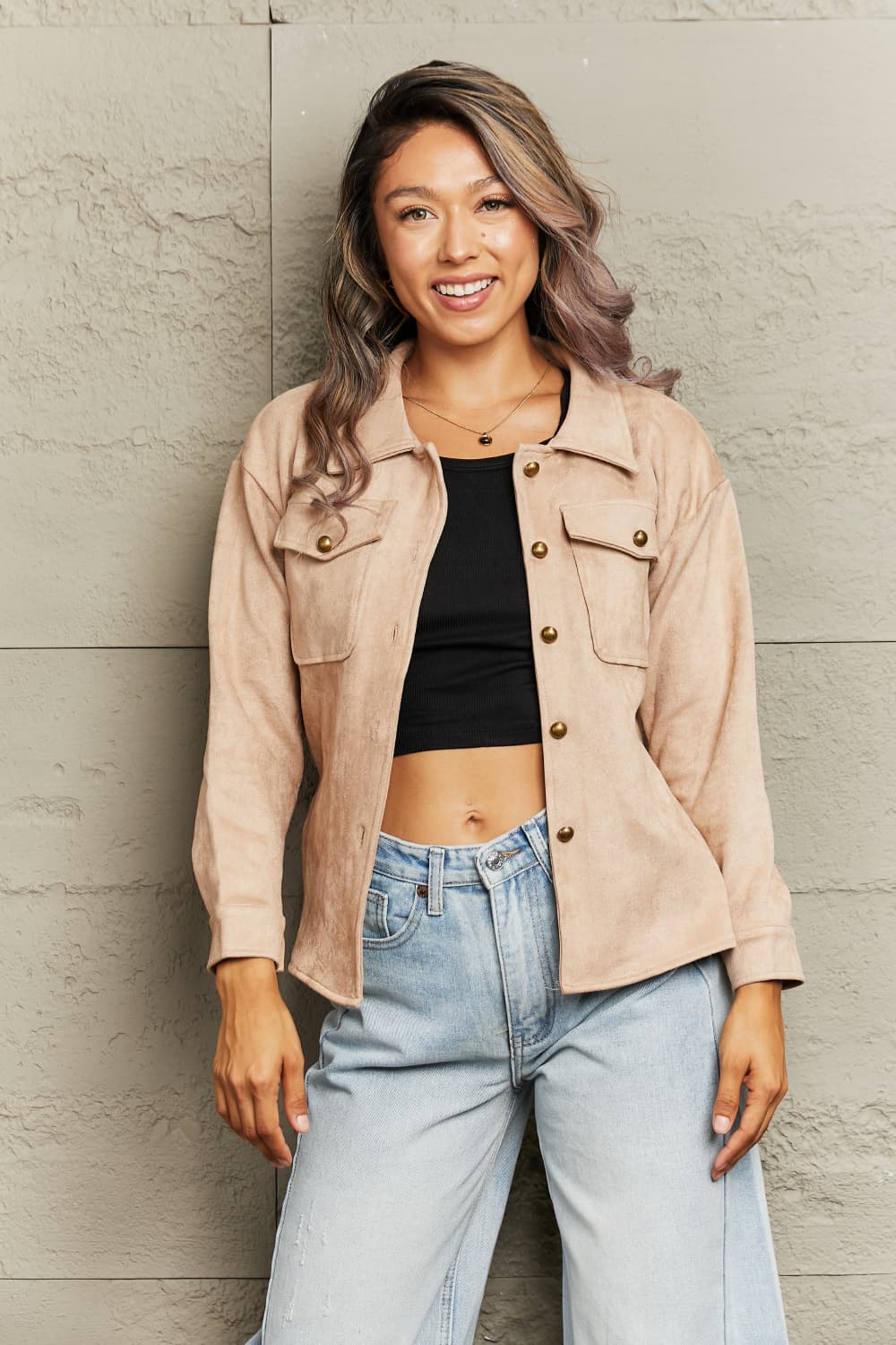 Button Down Collared Lightweight Jacket
