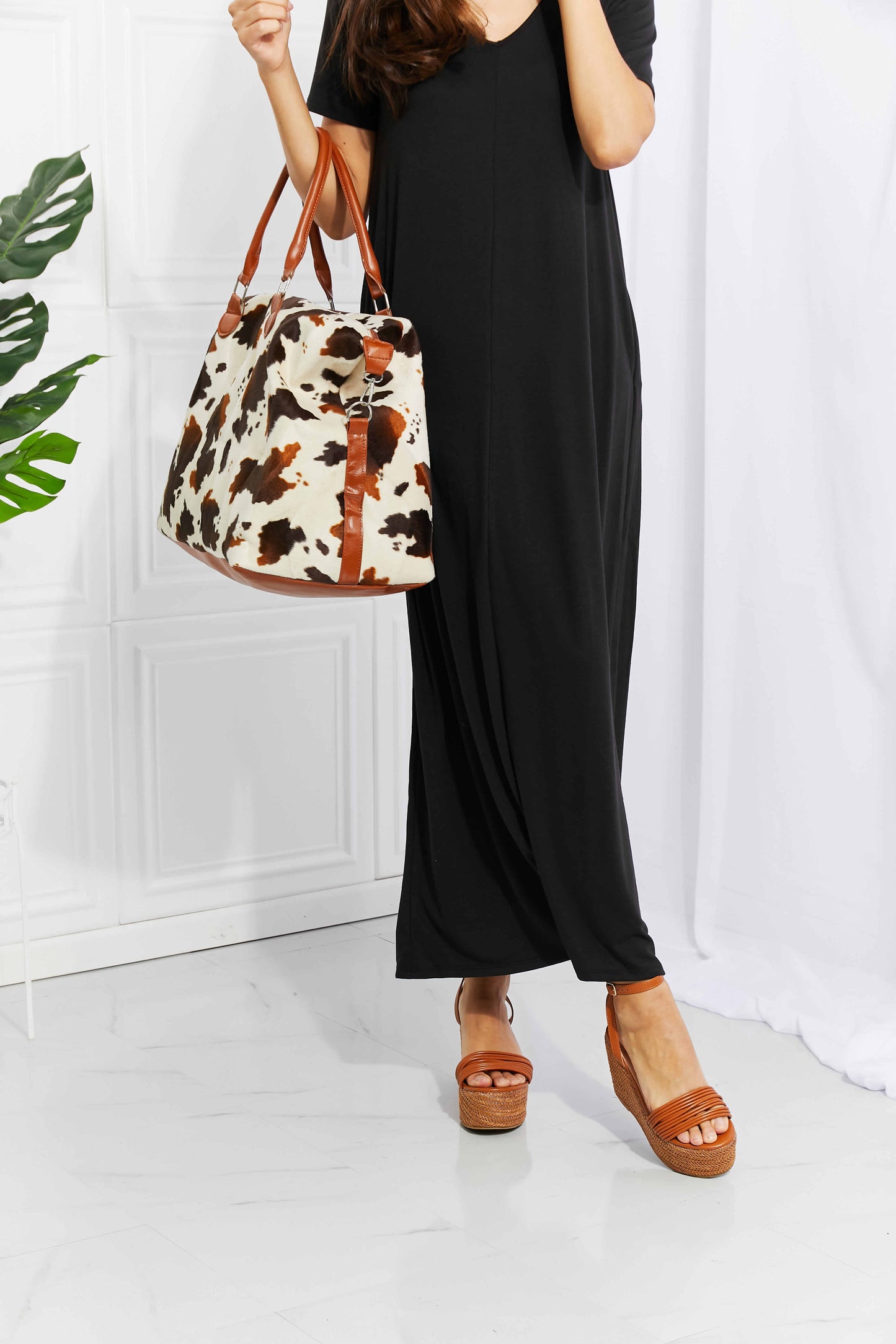 Animal Print Plush Weekender HandBag