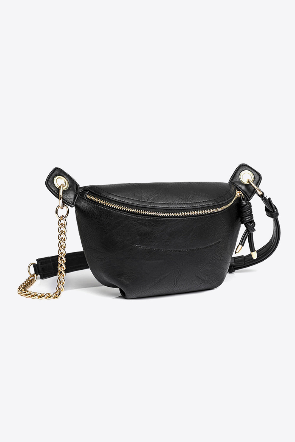 PU Leather Gold Chain Strap Fanny Pack