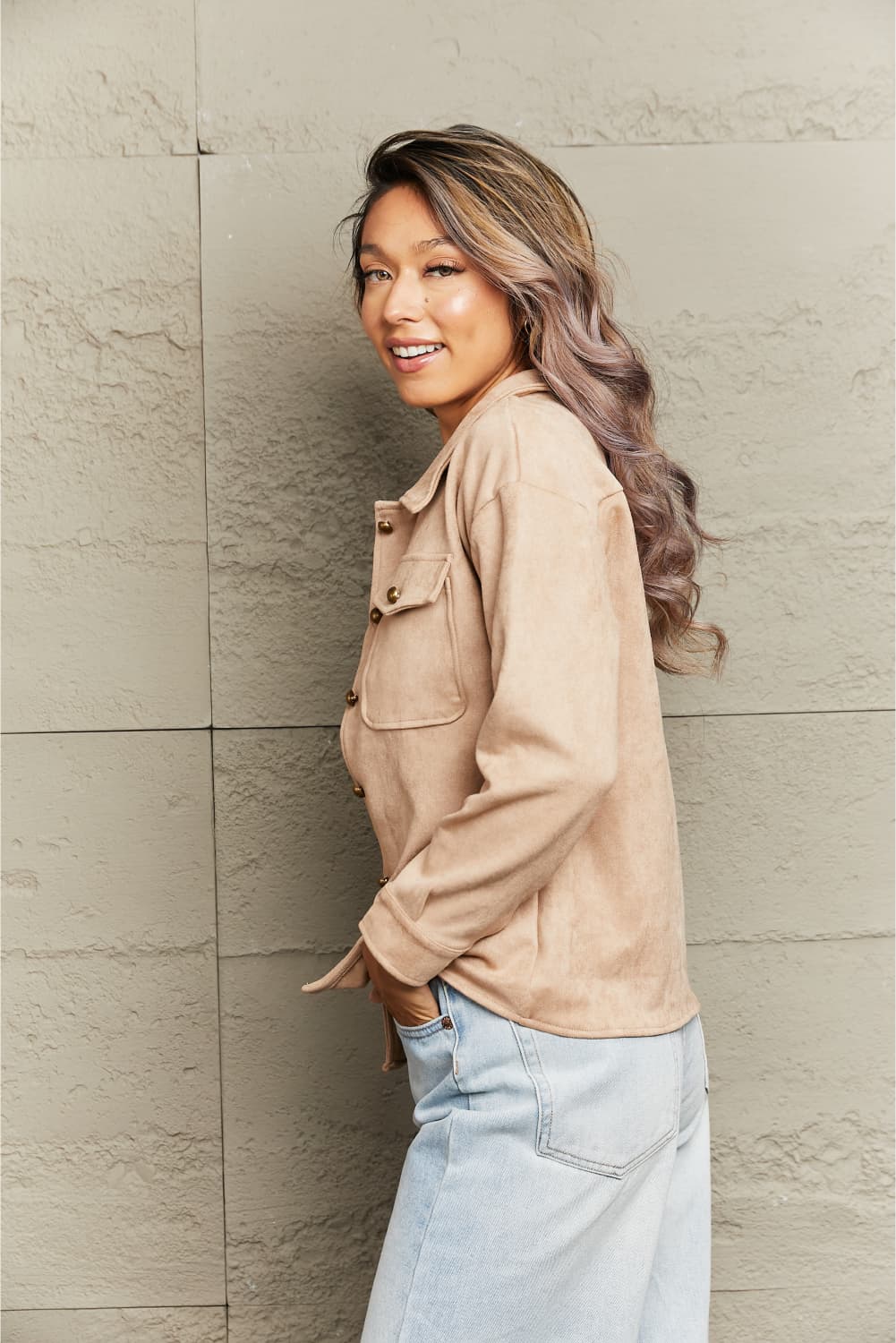 Button Down Collared Lightweight Jacket
