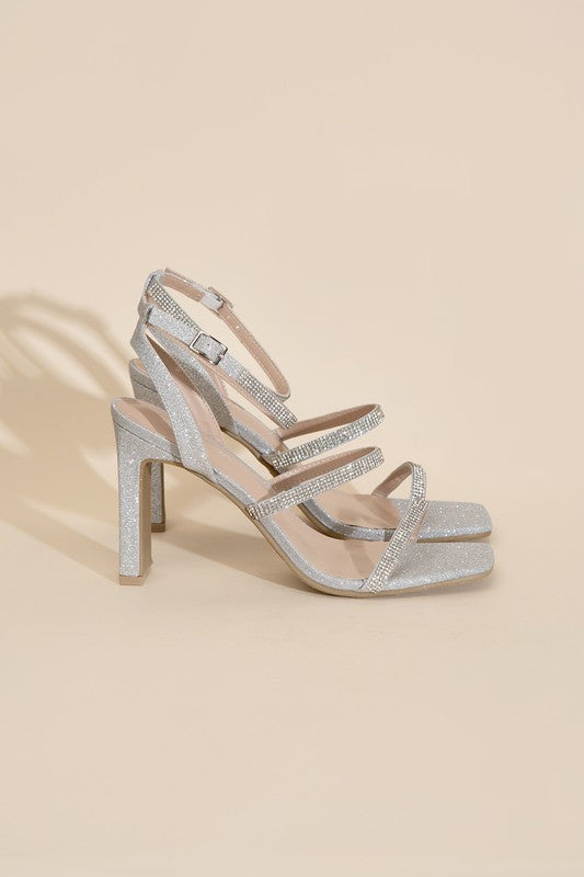 Dressy Glitter Ankle Strap High Heel Sandals