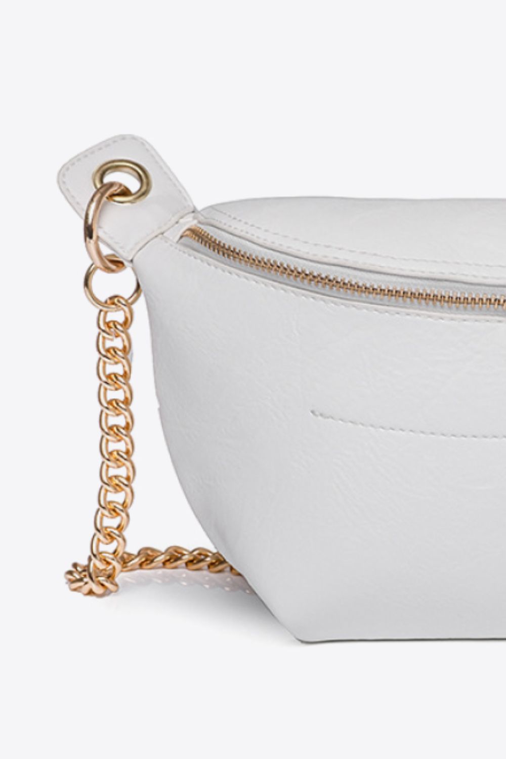 PU Leather Gold Chain Strap Fanny Pack