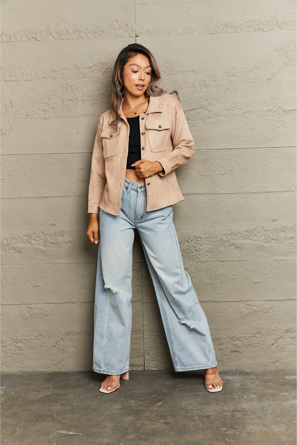 Button Down Collared Lightweight Jacket