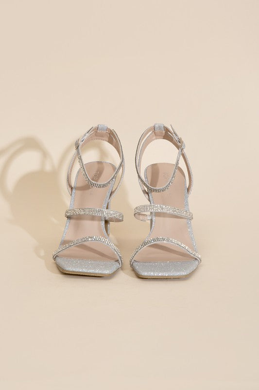 Dressy Glitter Ankle Strap High Heel Sandals