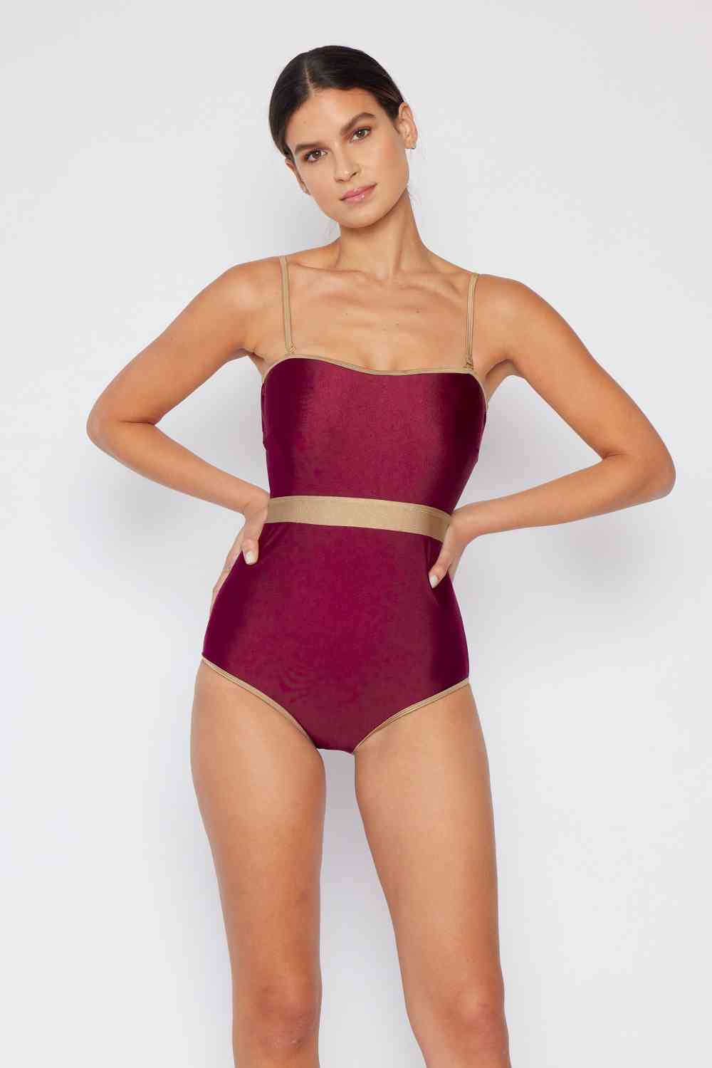 Marina West Back CutOut Trimmed One-Piece Swimsuit