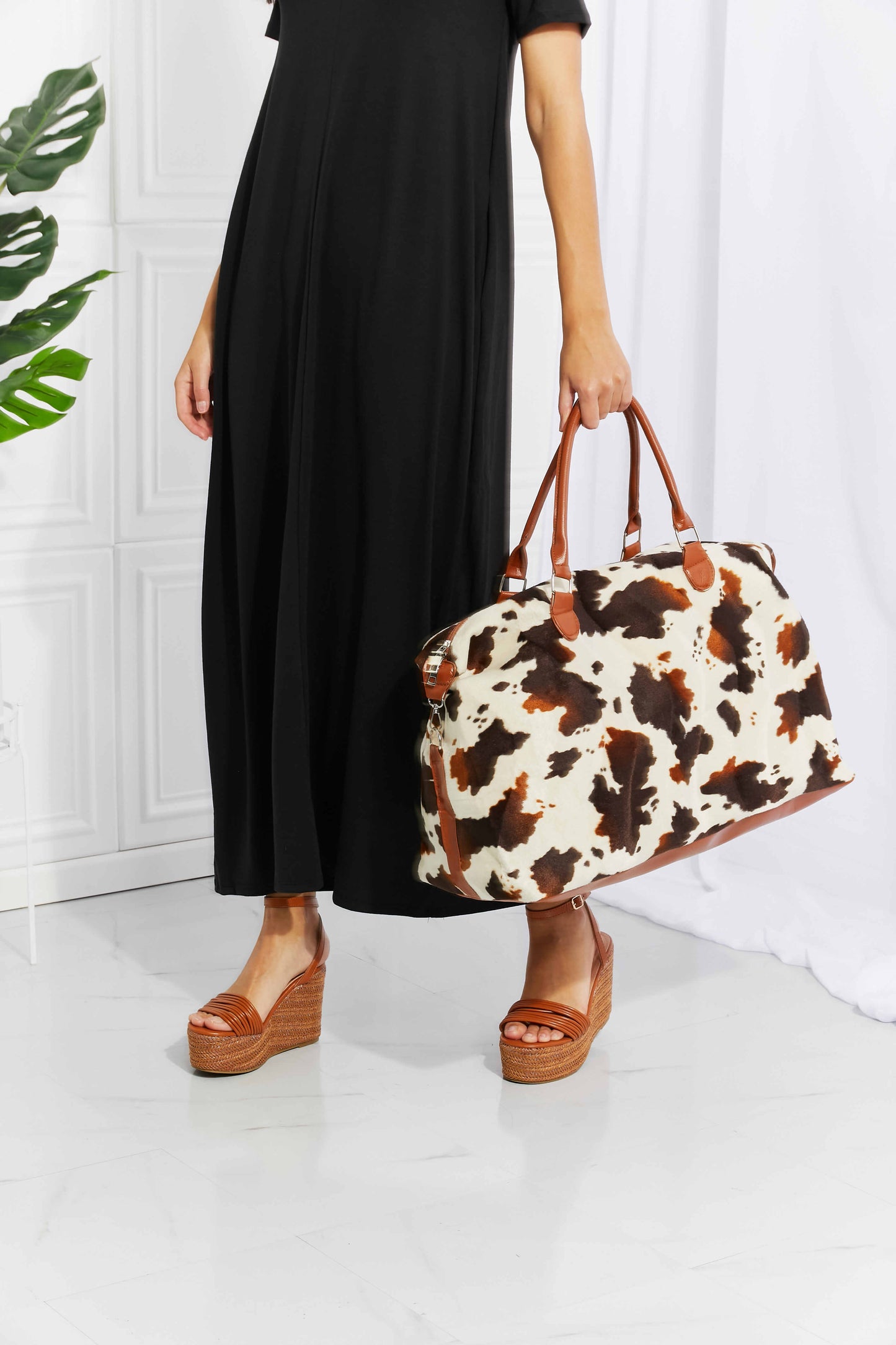 Animal Print Plush Weekender HandBag